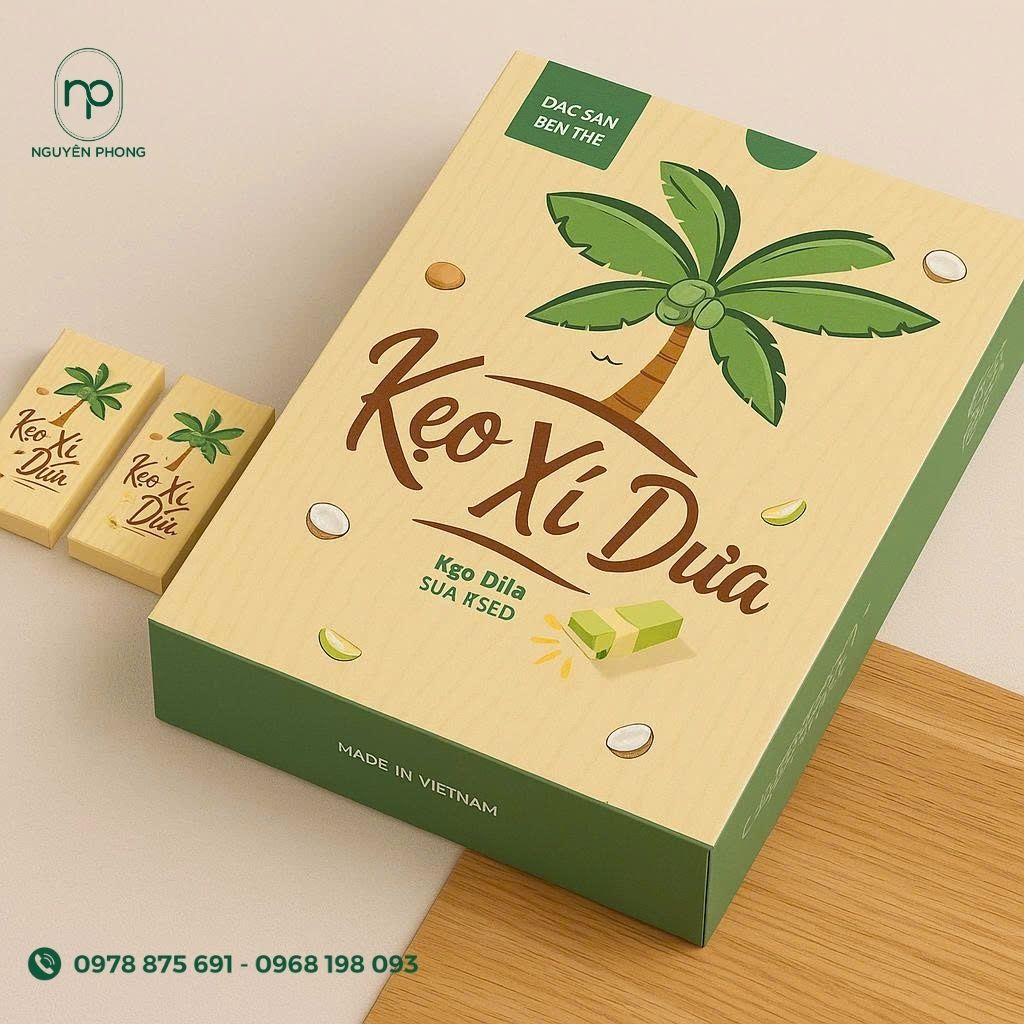 Phông chữ hộp đựng kẹo dừa